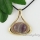 oval tiger's-eye amethyst rose quartz jade agate semi precious stone openwork necklaces with pendants