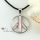 peace sign pink oyster rainbow abalone shell rhinestone necklaces pendants