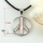 peace sign pink oyster rainbow abalone shell rhinestone necklaces pendants