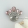 pink oyster shell rainbow abalone shell rhinestone crown openwork brooch mother of pearl jewellry