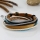 rainbow cotton cord genuine leather wrap bracelets