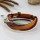 rainbow cotton cord genuine leather wrap bracelets