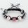 rhinestone glitter ball pave beads and pearl macrame bracelets