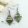 rhombus olive rainbow abalone oyster sea shell mother of pearl earrings