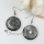 round flower seawater black oyster shell mother of pearl goldleaf dangle earrings