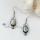round patchwork seawater rainbow abalone black white oyster shell mother of pearl dangle earrings