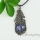 round peacock feather glass opal rose quartz cat's eye agate semi precious stone openwork necklaces with pendants