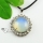round rhinestone agate amethyst tiger's eye glass opal natural semi precious stone necklaces pendants