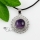 round rose quartz glass opal amethyst semi precious stone necklaces pendants