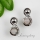 round semi precious stone rose quartz tiger's-eye jade and crystsl rhinestone earrings stud ear pins