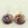 round swirled foil lampwork murano glass earrings jewelry