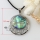 round teardrop openwork rainbow abalone seashell mother of pearl oyster sea shell silver plated pendants for necklaces