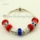 silver charms bracelets with european murano glass beads