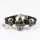skull fleur de lis snap wrap bracelets genuine leather