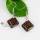 square fancy color dichroic foil glass dangle earrings