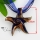 starfish glitter swirled pattern lampwork murano italian venetian handmade glass necklaces pendants