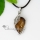 teardrop leaf semi precious stone rose quartz amethyst tiger's-eye agate necklaces pendants