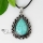 teardrop semi precious stone glass opal turquoise rose quartz tiger's-eye necklaces pendants