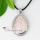 teardrop semi precious stone jade rose quartz amethyst tiger's-eye glass opal necklaces pendants