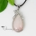 teardrop semi precious stone rose quartz jade tiger's-eye amethyst crystal rhinestone necklaces pendants