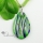 teardrop silver foil with lines murano glass necklaces pendants