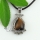 teardrop tiger's-eye natural semi precious stone pendant necklaces