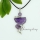 tiger's-eye amethyst glass opal rose quartz semi precious stone necklaces with pendants moon oval round