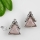 triangle semi precious stone rose quartz amethyst tiger's-eye jade and rhinestone earrings stud ear pins