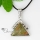 triangles semi precious stone rose quartz tiger's-eye glass opal necklaces pendants