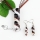 twist glitter lampwork murano italian venetian handmade glass pendants and earrings jewelry sets