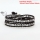 two colors crystal beaded single wrap leather bracelets