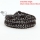 two layer hematite bead beaded leather wrap bracelets