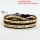 two layer shell bead beaded leather wrap bracelets