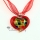 valentine's day love heart glitter with lines murano lampwork glass venetian necklaces pendants
