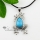 water drop frog tigereye turquoise amethyst glass opal agate semi precious stone necklaces pendants