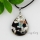 water drop millefiori glitter silver foil lampwork glass necklaces with pendants