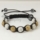 white alternating macrame disco ball pave beads bracelets