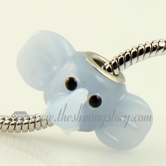 elephant murano glass big hole beads for fit charms bracelets