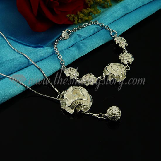 flower rose toggle necklaces and bracelets jewelry sets