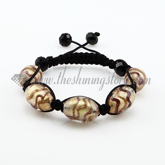 macrame lampwork murano glass oval beads bracelets jewellery