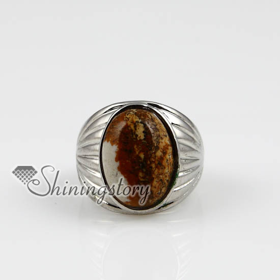 oval semi precious stone natural turquoise finger rings jewelry