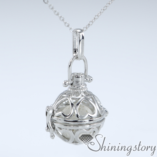 pearl locket pearl cage pendant lava stone essential oil necklace aroma jewelry wholesale necklace oil diffuser wholesale engraved locket