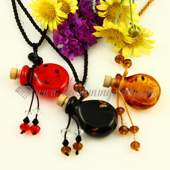 empty small glass vial necklace pendants small wish bottle pendant necklace wholesale supplier handmade lampwork glass jewellery