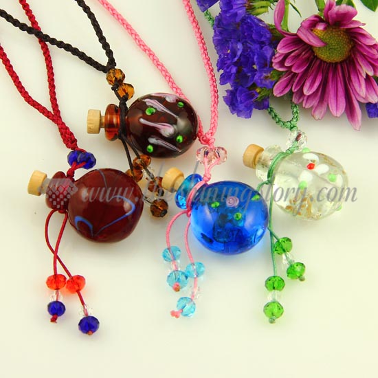 necklace vials for ashes essential oil diffuser necklaces wholesale supplier italian murano glass jewellery