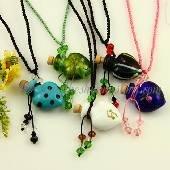 necklace vials for ashes aromatherapy pendants necklace wholesale distributor venetian lampwork glass jewellery