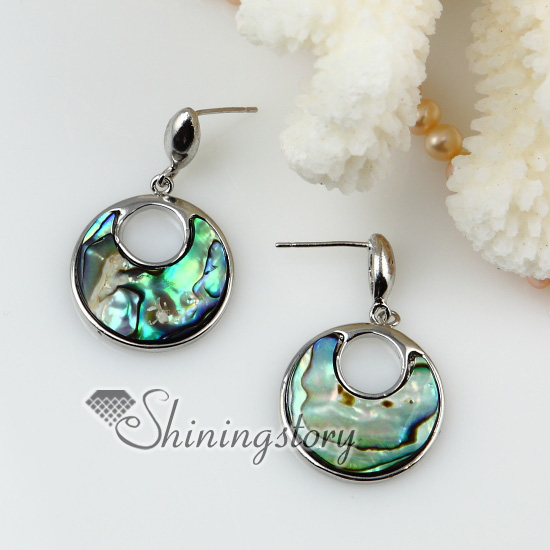 Round Openwork Seawater Rainbow Abalone S Mother Of Pearl Stud Round Openwork Seawater Rainbow Abalone S Mother Of Pearl Stud Earrings Design A