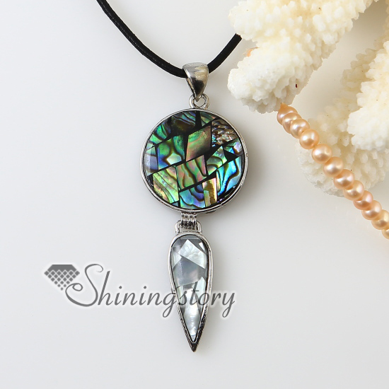 round teardrop rainbow abalone seashell mother of pearl oyster sea shell white oyster shell pendants for necklaces
