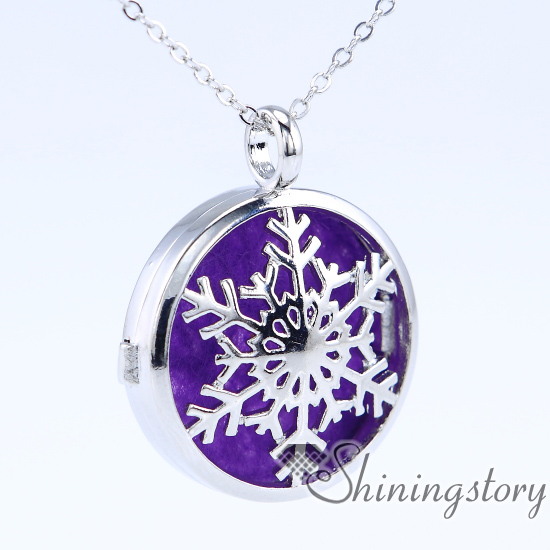 snowflake locket for girl necklace oil diffuser aromatherapy jewelry large silver locket essential oil jewelry small locket necklace