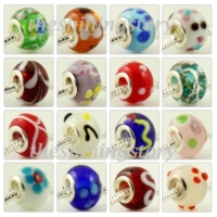 200pc lampwork glass beads for fit charms bracelets