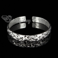 925 sterling silver filled brass flower bangles cuff bracelets